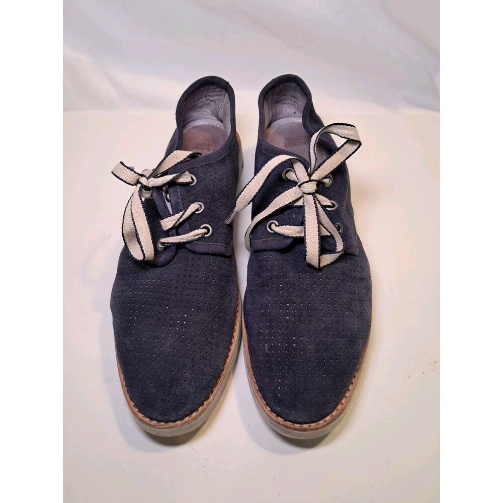Johnston & Murphy Bree Navy Blue Suede Perforated Lace Up Oxford Shoes Size 10M